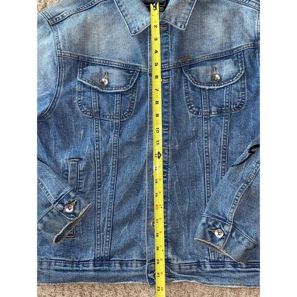 VTG AKOO Redline 2 Piece Denim Set Button Up Jean Jacket & Pants SZ M TOP 36X32 - Picture 12 of 16